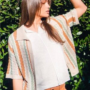 Love Riche Striped Knit Cardigan